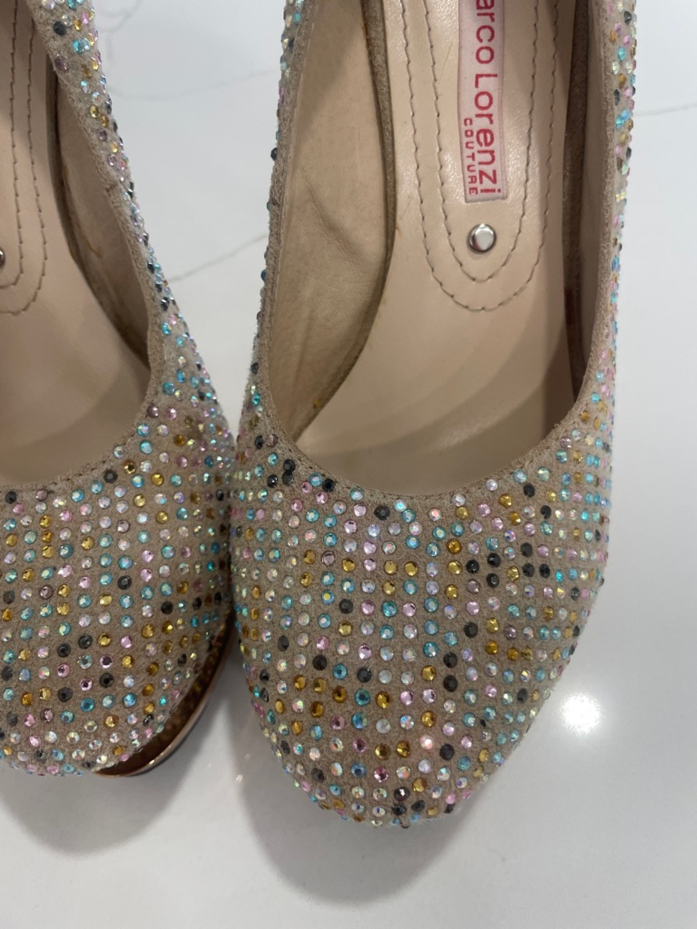 Gianmarco Lorenzi Women's Glitter heels Multicolor stones sparkly - Picture 10 of 16